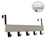 Cuier pentru ușă, Gri, Lemn și Metal, 5 C&acirc;rlige, 38x7x16cm, CMCLASS