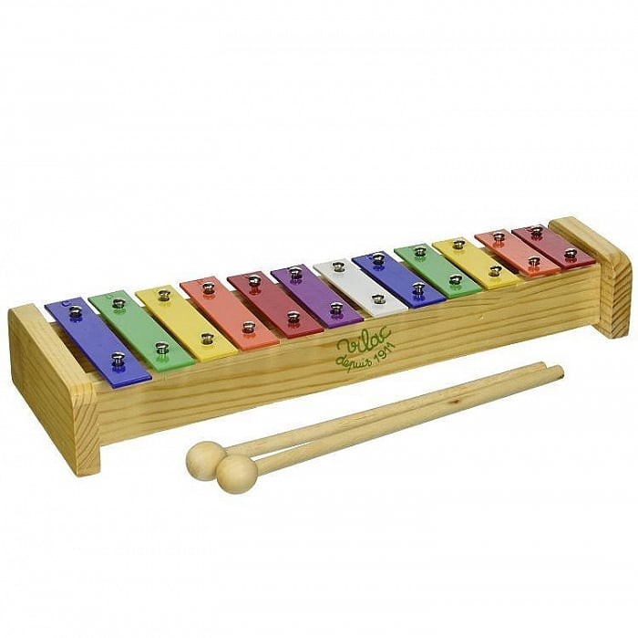 Xilofon metalic viu colorat - pentru