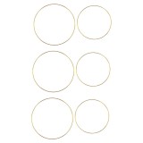 Cumpara ieftin Set 6 inele pentru mestesuguri, 3 x diametru 20 cm, 3 x diametru 25 cm, metal, auriu