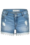 Cumpara ieftin Pantaloni scurti dantela, bumbac, denim, 36 EU