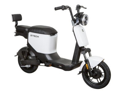 Bicicleta electrica tip scuter ZT-05-A, motor 350W, baterii 48V 12Ah, viteza 25km/h, autonomie 32km, nu necesita permis - Alb foto