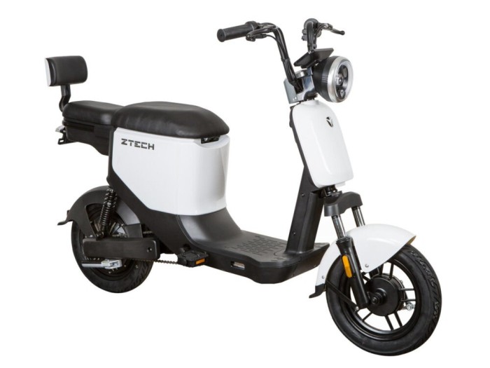 Bicicleta electrica tip scuter ZT-05-A, motor 350W, baterii 48V 12Ah, viteza 25km/h, autonomie 32km, nu necesita permis - Alb