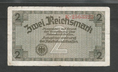 GERMANIA NAZISTA 2 MARCI REICHSMARK 1940 [37] P- 137a , 7 cifre , Litera K foto