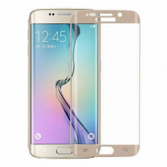 Folie Sticla Samsung Galaxy S6 Edge Full Cover Auriu Tempered Glass Ecran Display LCD foto