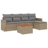 Cumpara ieftin Patio Sofa Set 5-Locuri Amestec de bej si gri deschis