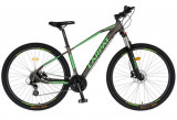 Bicicleta MTB-HT Carpat C2959AH, 24 Viteze, Cadru Aluminiu, Roti 29inch, Frane Hidraulice, Schimbator Shimano Altus RD-M310-L (Negru/Verde)
