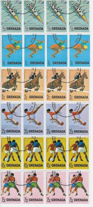 GRENADA- 1975 SERIE DEPARAIATA IN STRAIF DE 4 (COTA 6 EURO)