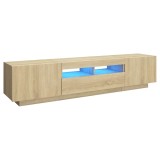Cumpara ieftin Comoda TV cu lumini LED, stejar sonoma, 180x35x40 cm