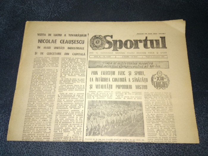 ZIARUL SPORTUL 2 NOIEMBRIE 1984