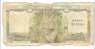 Bancnota 1000 drahme 1935 - Grecia foto