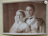 militar , ofiter , cu sotia, fotografie interesanta .REGALITATE ROMANIA