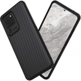 Husa pentru Samsung Galaxy S20 Ultra, Perfect Fit, cu insertii de carbon, negru