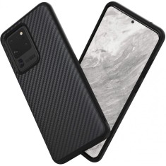 Husa pentru Samsung Galaxy S20 Ultra, MyStyle Perfect Fit cu insertii de carbon, negru