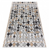 Covor SISAL COOPER Caro, Zigzag 22217 ecru / negru, 160x220 cm, Dreptunghi