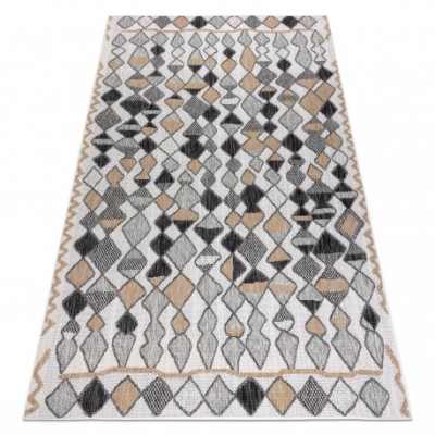 Covor SISAL COOPER Caro, Zigzag 22217 ecru / negru, 120x170 cm foto