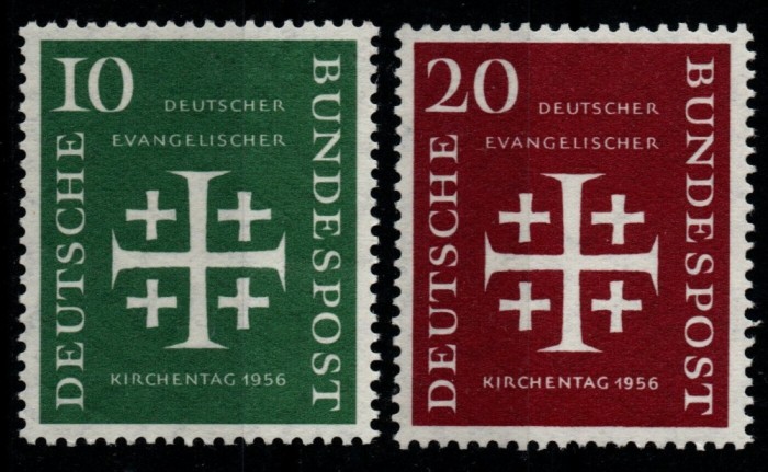 GERMANIA , RFG 1956 RELIGIE , ZIUA BISERICEEVANGHELICE SERIE NESTAMPILATA