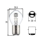 Bec auto S2 HELLA 12V; 35/35W; P20d; 8GD002084131, 1 buc.