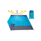 Covor impermeabil pentru plaja sau camping, 210 cm x 200 cm albastru