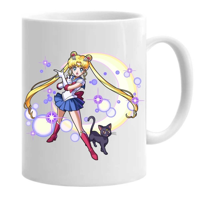 Cana alba personalizata usagi sailor moon anime, INOVATIX&reg;. 330 ml