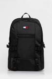 Tommy Jeans rucsac culoarea negru, mare, uni, AM0AM13402