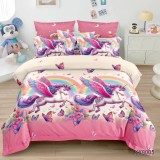 Cumpara ieftin Lenjerie de Pat Bumbac Finet, 1 Persoana , 4 Piese- KX8005