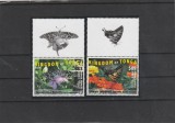 Tonga 2016 - Fauna, Insecte, Fluturi , serie 2 valori cu vignete, dantelate, MNH, Mi.Bl.2048-2049, cota 168