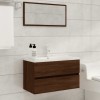 VidaXL Set mobilier de baie, 2 piese, stejar maro, lemn prelucrat 815740