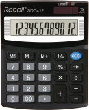 Calculator De Birou, 12 Digits, 125 X 100 X 27 Mm, Rebell Sdc 412 - Negru