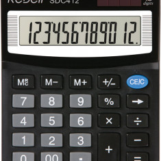 Calculator De Birou, 12 Digits, 125 X 100 X 27 Mm, Rebell Sdc 412 - Negru