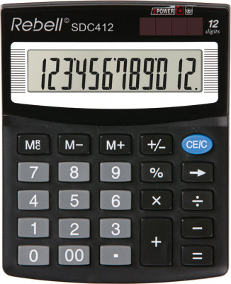 Calculator De Birou, 12 Digits, 125 X 100 X 27 Mm, Rebell Sdc 412 - Negru foto