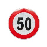 Autocolant limita de viteza 50, diametru 21 cm, pentru semnalizare