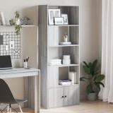 Gossi biblioteca, gri sonoma, 70x36x189 cm, lemn prelucrat