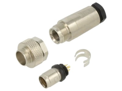 Conector M9 BINDER mufă tată aurit 125V IP67 4 pini pe cablu foto