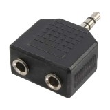 ADAPTOR audio LOGILINK 3.5mm stereo 3p. (t) la 2 x 3.5 stereo (m), Logilink &quot;CA1002&quot; (timbru verde 0.08 lei)