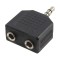 ADAPTOR audio LOGILINK 3.5mm stereo 3p. (t) la 2 x 3.5 stereo (m), Logilink &quot;CA1002&quot; (timbru verde 0.08 lei)