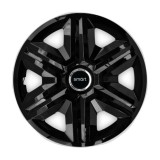 Set 4 capace roti hubcaps fast black R15 Compatibil Cu Smart, Autohelix MSA