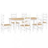 Set de sufragerie din 7 piese Panama din lemn masiv de pin alb