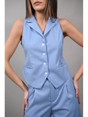 VESTA IN STIL MINIMALIST CU NASTURI COMO M Baby Blue