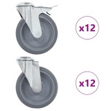vidaXL Roți pivotante cu gaură pentru șurub, 24 buc., 125 mm 277899