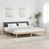 Cumpara ieftin Cadru de pat maro si gri inchis 200 x 200 cm Lemn masiv de pin