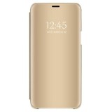 Husa Clear view pentru Samsung Galaxy A6 2018, gold, ALC MOBILE