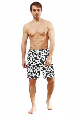 Pantaloni scurti de baie pentru barbati cu snur, perfecti pentru plaja, model alb si negru, marimea XL foto