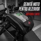 Geantă rezervor/codita moto Motowolf MB10 8 L, magnetică, cu chingi, buzunar telefon și husă de ploaie