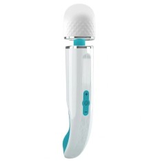 Vibrator Masaj Pretty Love Aylins, 7 Moduri Vibratii, 5 Viteze, Silicon, USB, Alb/Albastru, 24 cm