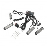 Set 4 lampi LED stroboscopice 24W, 12-24V, galben, unitate control cu 4 module 110x28x12mm