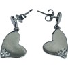 Cercei din argint 925 jolie silver, model inimi cu zirconii, 29 x 13 mm, 2.8 g
