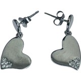 Cercei din argint 925 jolie silver, model inimi cu zirconii, 29 x 13 mm, 2.8 g