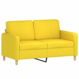 Cumpara ieftin Canapea cu 2 locuri, galben deschis, 120 cm, material textil