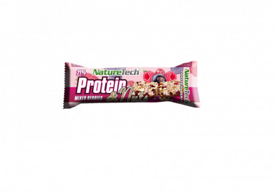 Baton energizat PROTEIN &amp;amp; NUTS 21% proteina, FRUCTE DE PADURE si NUCI 45g foto