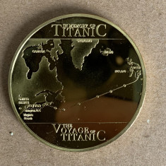 medalie comemorativa Titanic placata aur 39 mm de colectie